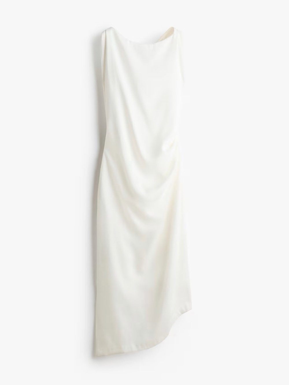 VIRAL CHIC SUMMER ESSENTIAL H&M Edition TWIST DETAILTWILL White Dress Sz Medium - Picture 4 of 9